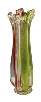 אגרטל מזכוכית נופחת – 31x8 ס”מ
אגרטל דקורטיבי מזכוכית נופחת בגוונים ירוק ואדום המשתלבים 