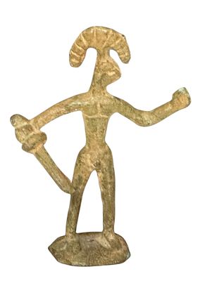 פסלון עתיק מבראס – 10x7 ס”מ
פסלון עתיק מבראס המתאר לוחם או דמות קדומה עם חרב וקסדה. עבודת יד 