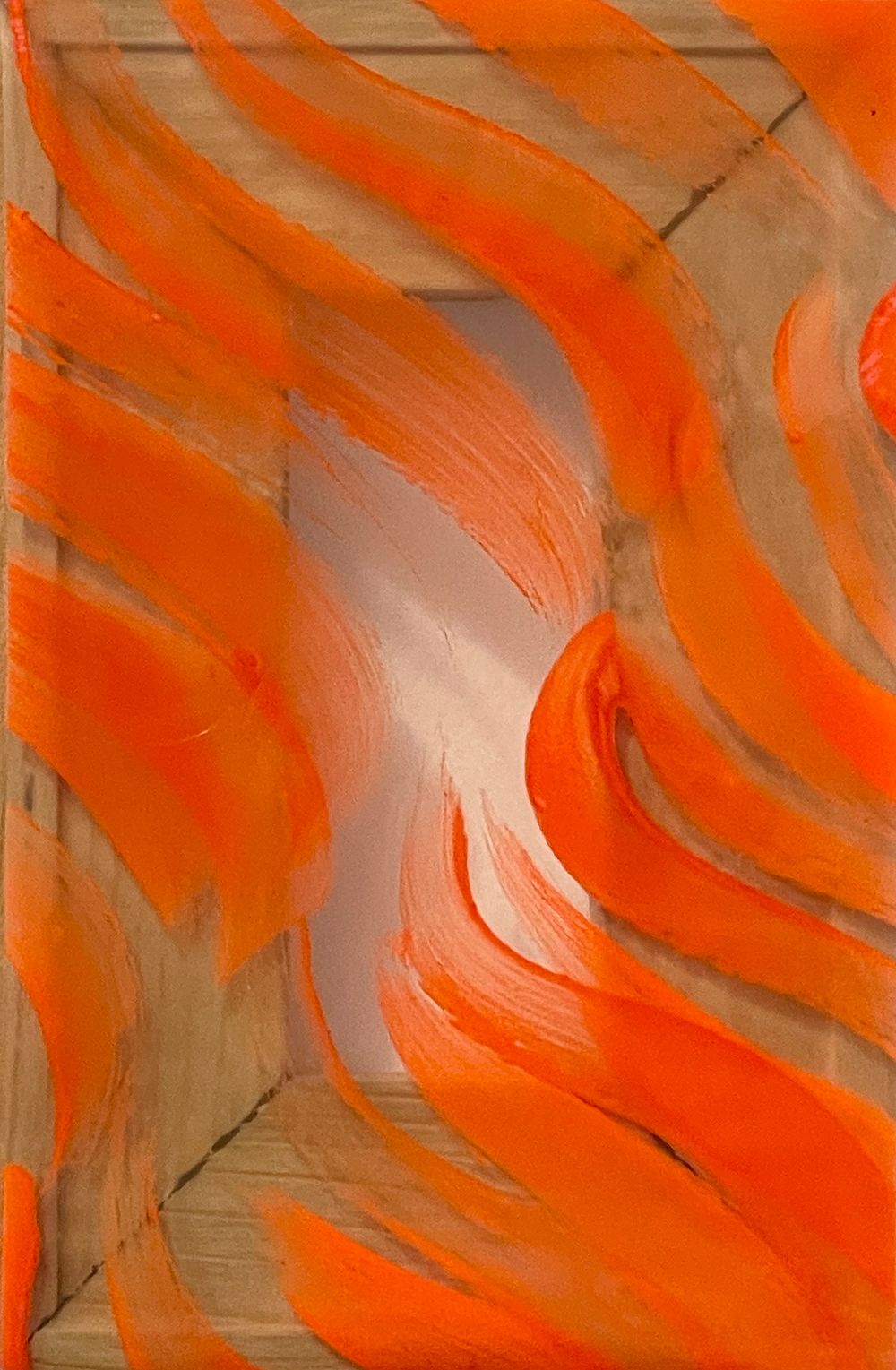 Carla Accardi, 1924 - 2014,
”Orange Signs”, 1967,
Paints on sicofoil, 
Cm 13 x 20,. This work is 