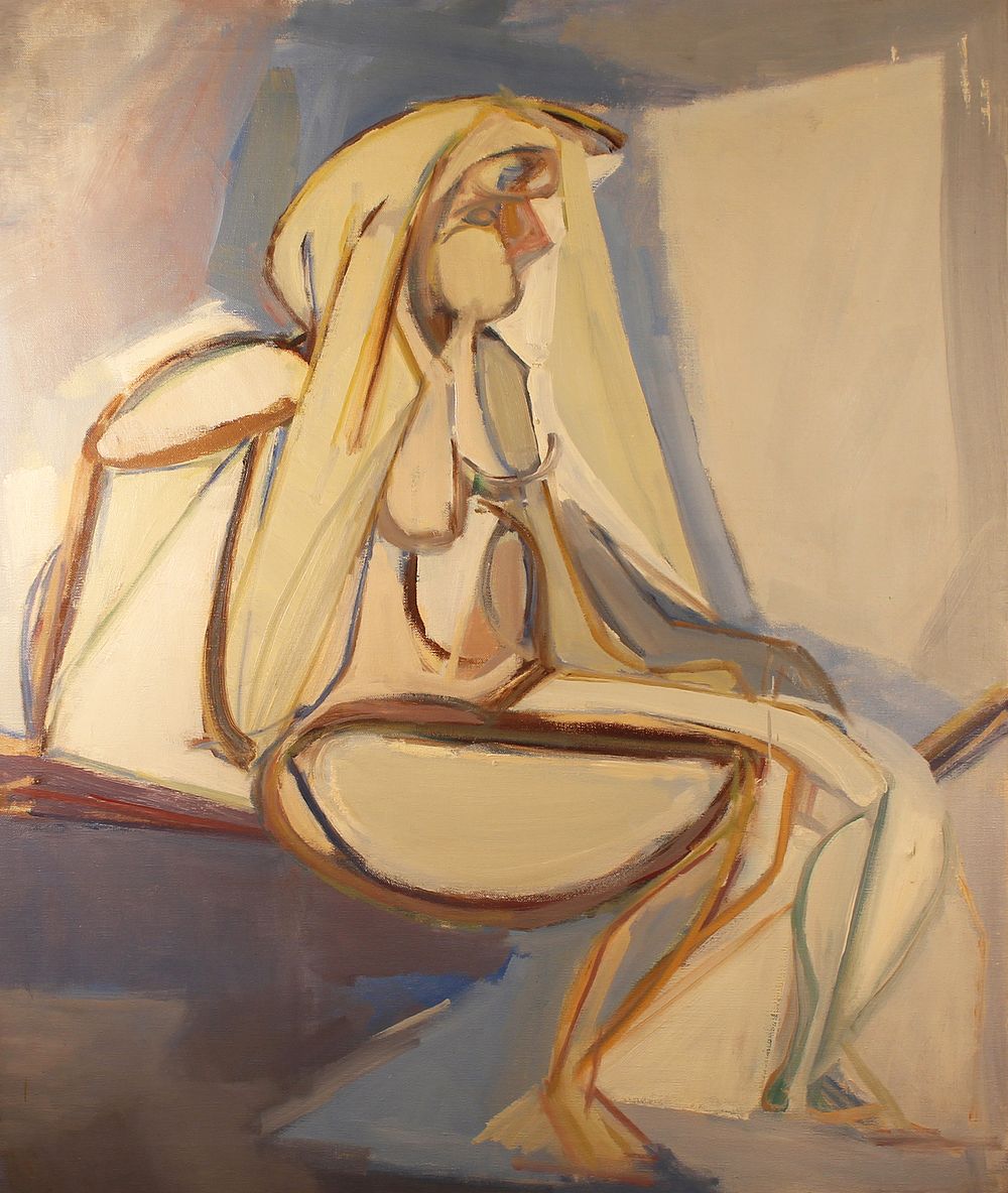 Angiola Churchill 1922 - 
“Figure with veil”, 1942, Oil on canvas, 
cm 62.5 &times; 78. The 