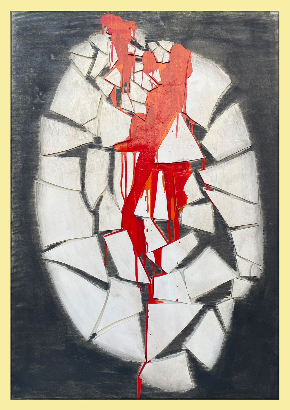 Thea Tini (1955 - ), 
“XX OvAction”, 1993, Chalk, charcoal and enamel on board. 
cm 70&times; 100