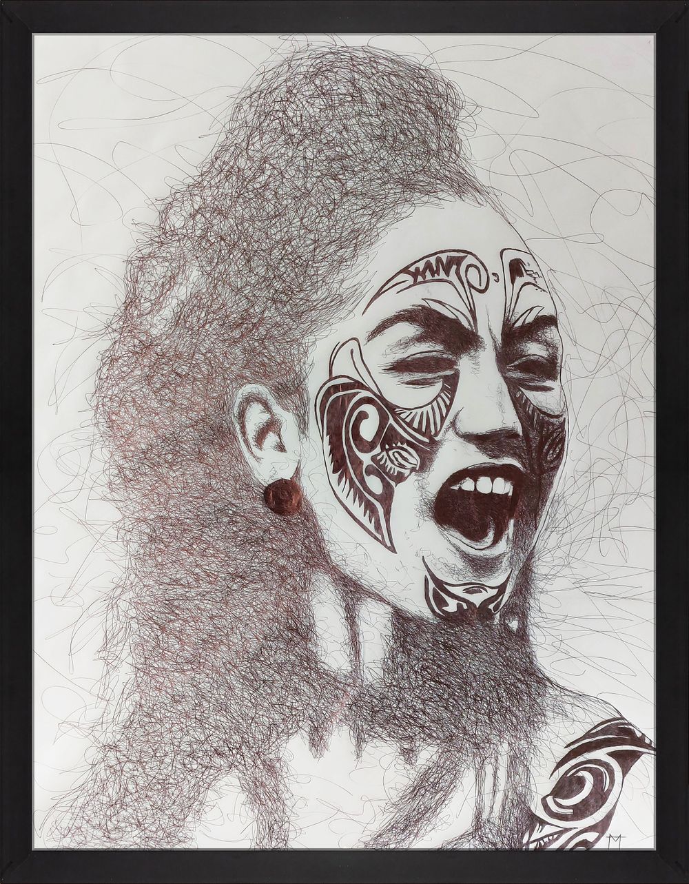 Michele Ammirati (1985 - ), 
“Rebellion”, 2025, Colored pen on glossy technical paper. 
cm 70 &times; 100