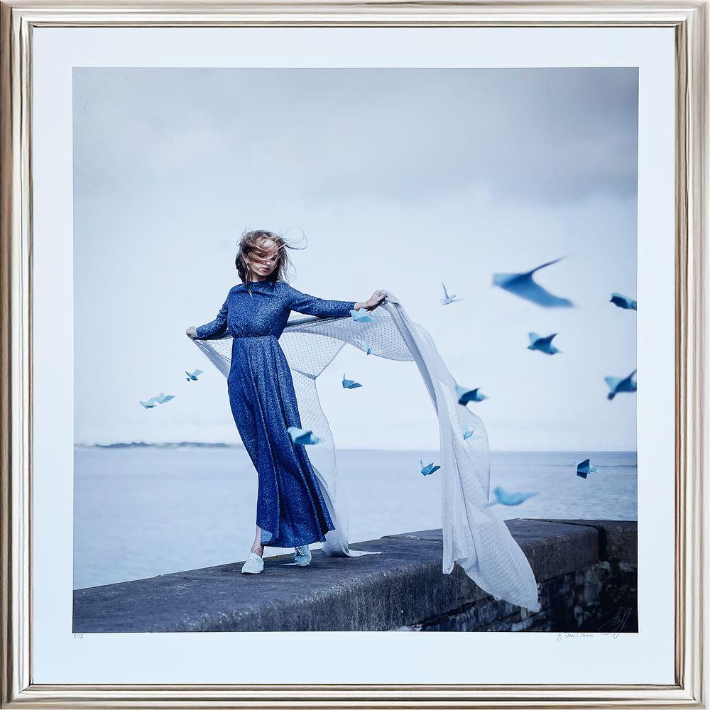 Dasha Pears, “Wind In Her Hair”, 2022, artwork on museum-quality Hahnem&uuml;hle Bamboo 
Fine Art 