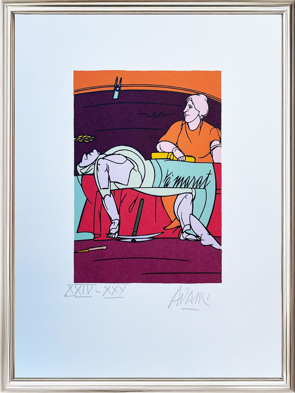 Valerio Adami, ”Marat”, 2010, Lithograph on paper
Edition 08/30 
cm 24 &times; 32. Good condition. 