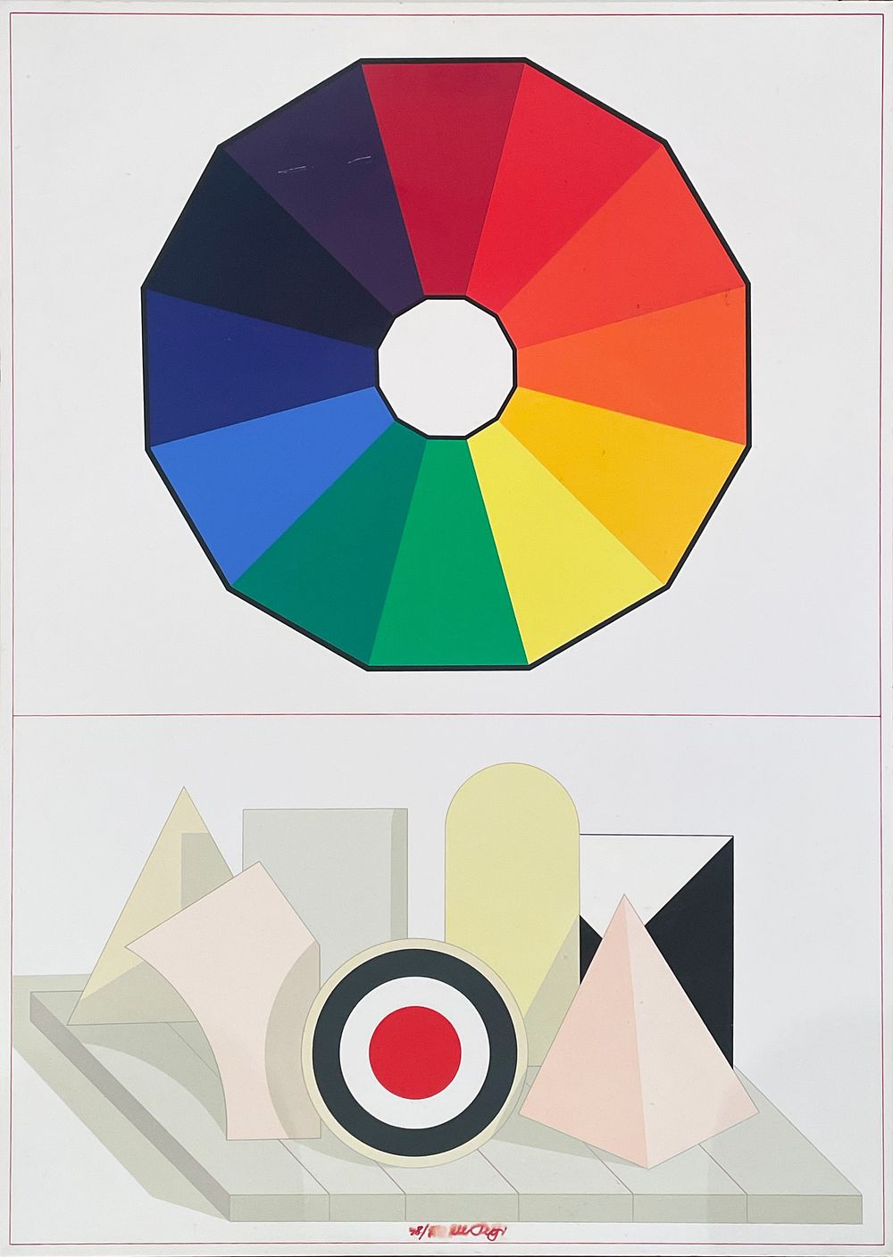 Lucio del Pezzo, Untitled, 1975, Multi-layer silkscreen on plywood.
Edition 98/150
cm 50 x 70 x 2