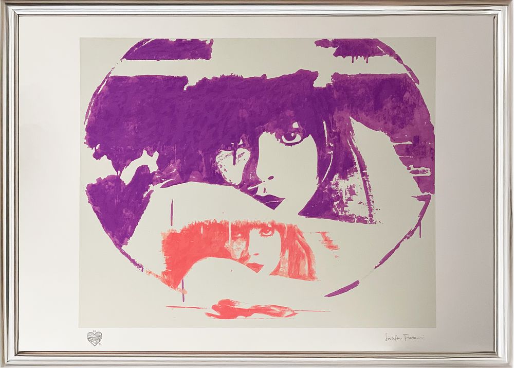 Giosetta Fioroni, “Double Liberty Light Purple”, 2015, 12-color polymaterial and carborundum 