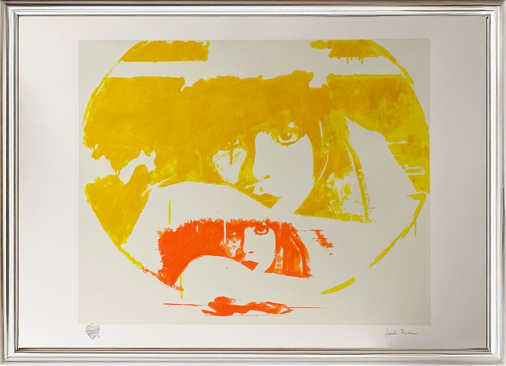 Giosetta Fioroni, “Double Liberty Yellow”, 2015, 12-color polymaterial and carborundum 
