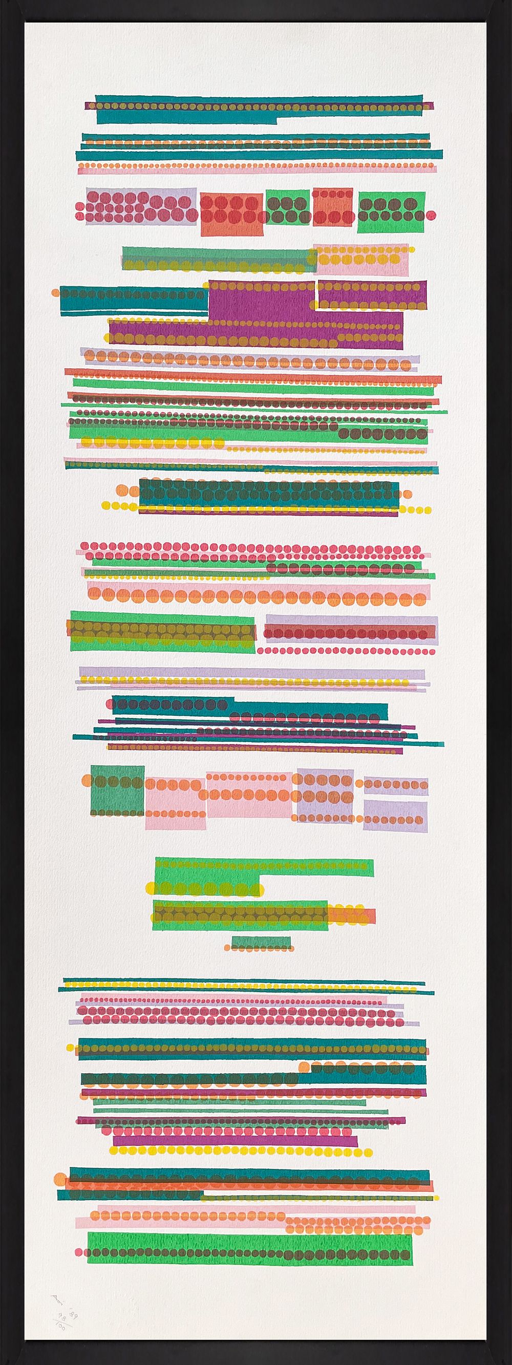 Aoi Huber-Kono, “Diptych A”, 1991, Silkscreen on paper, 
Edition 98/100,
cm 100 x 35. Good 