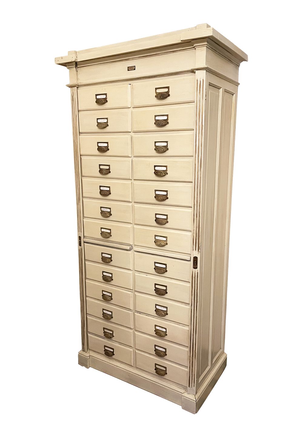 Document cabinet, 20th century, 
File cabinet in white lacquered chestnut wood
Estimated 