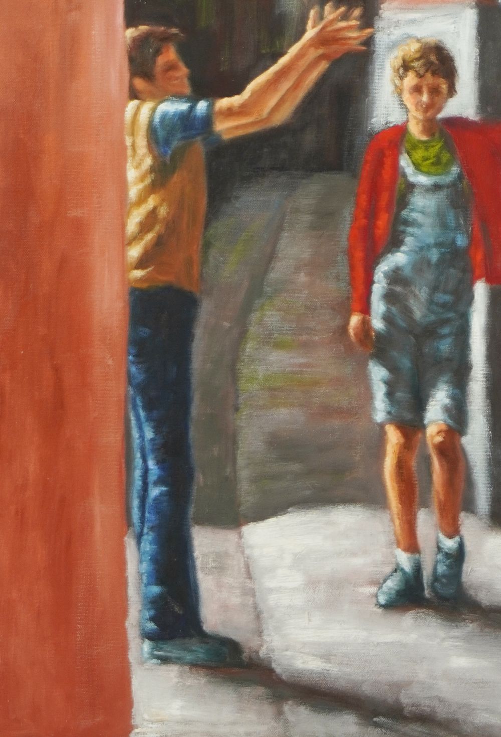 Antonietta Sainini, 
painting, 20th century, 
oil on canvas, “Game in the Alleys”, 2008
50 x 70 cm