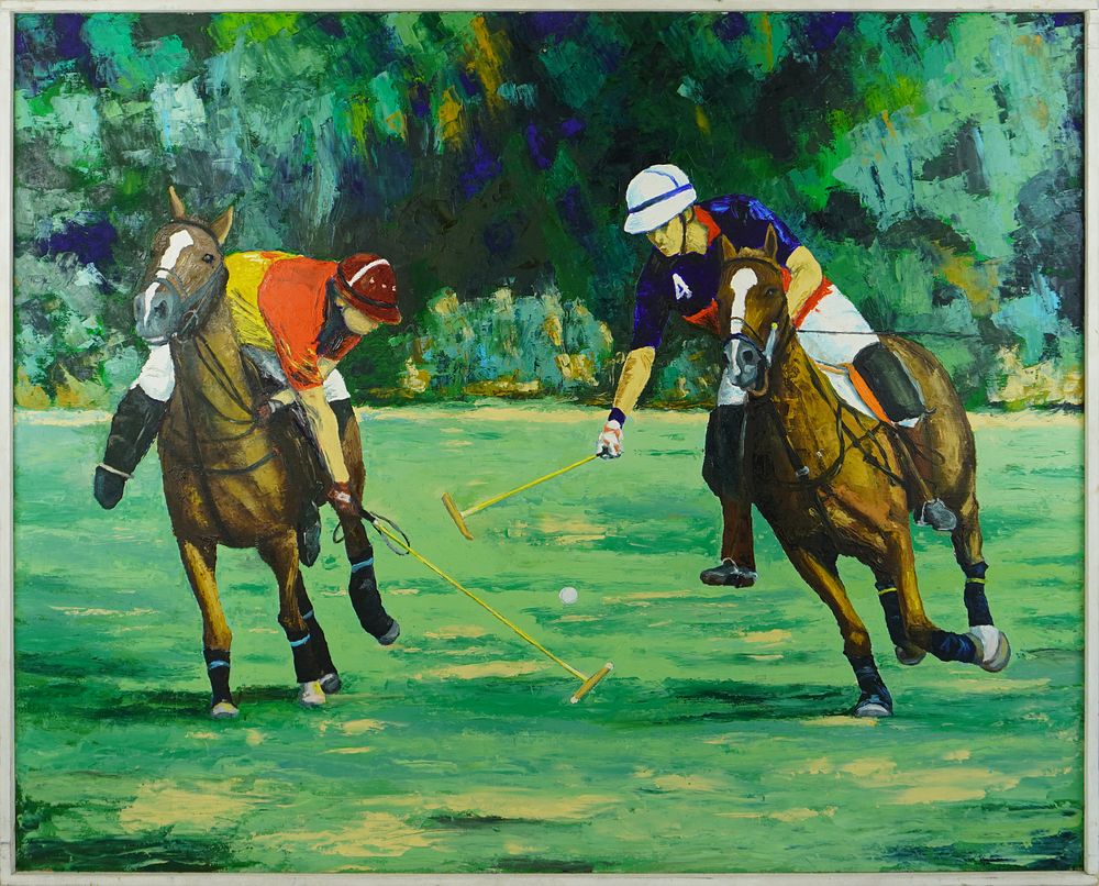 Ettore Ghiringhelli (Ghir&egrave;)
Painting, 20th century
Oil on panel (hardboard), “Around a Ball 