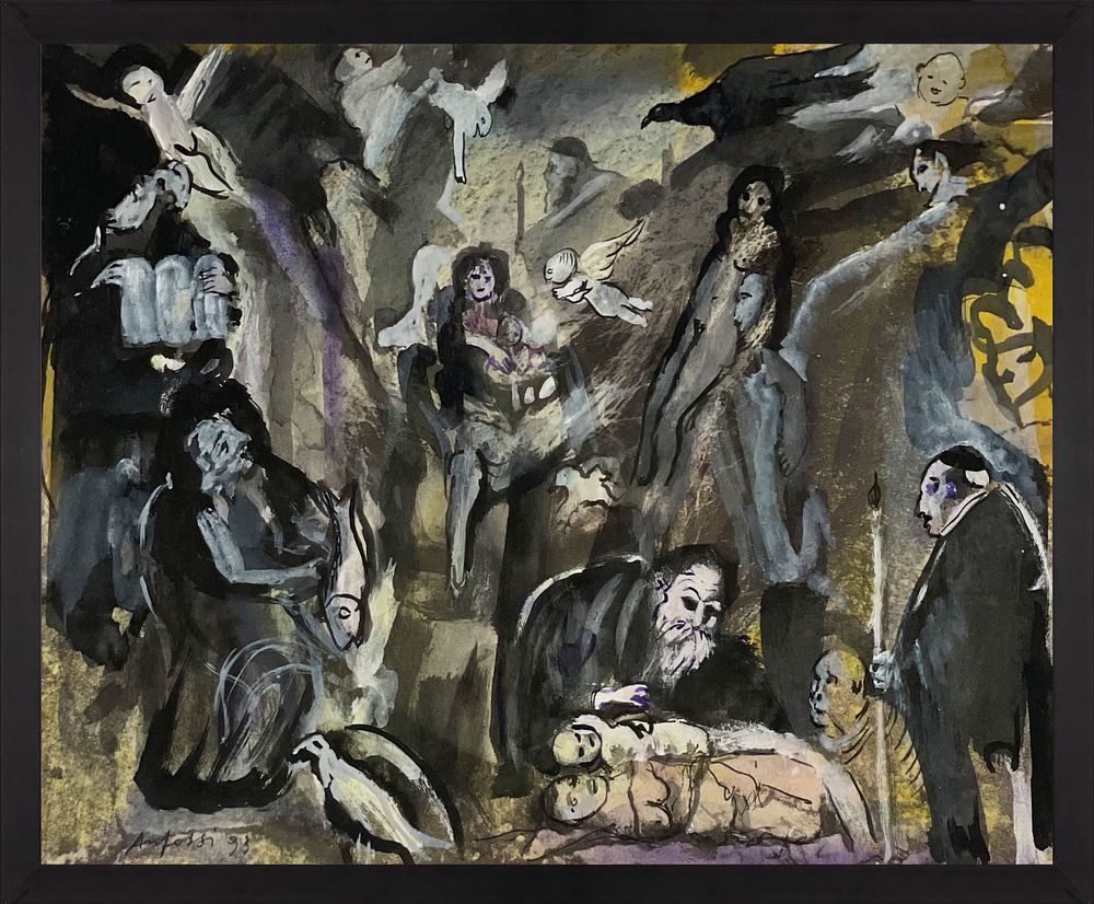 Roberto Anfossi, 20th century, 
Untitled, 1993, mixed media on paper, 
A unique work by Roberto 