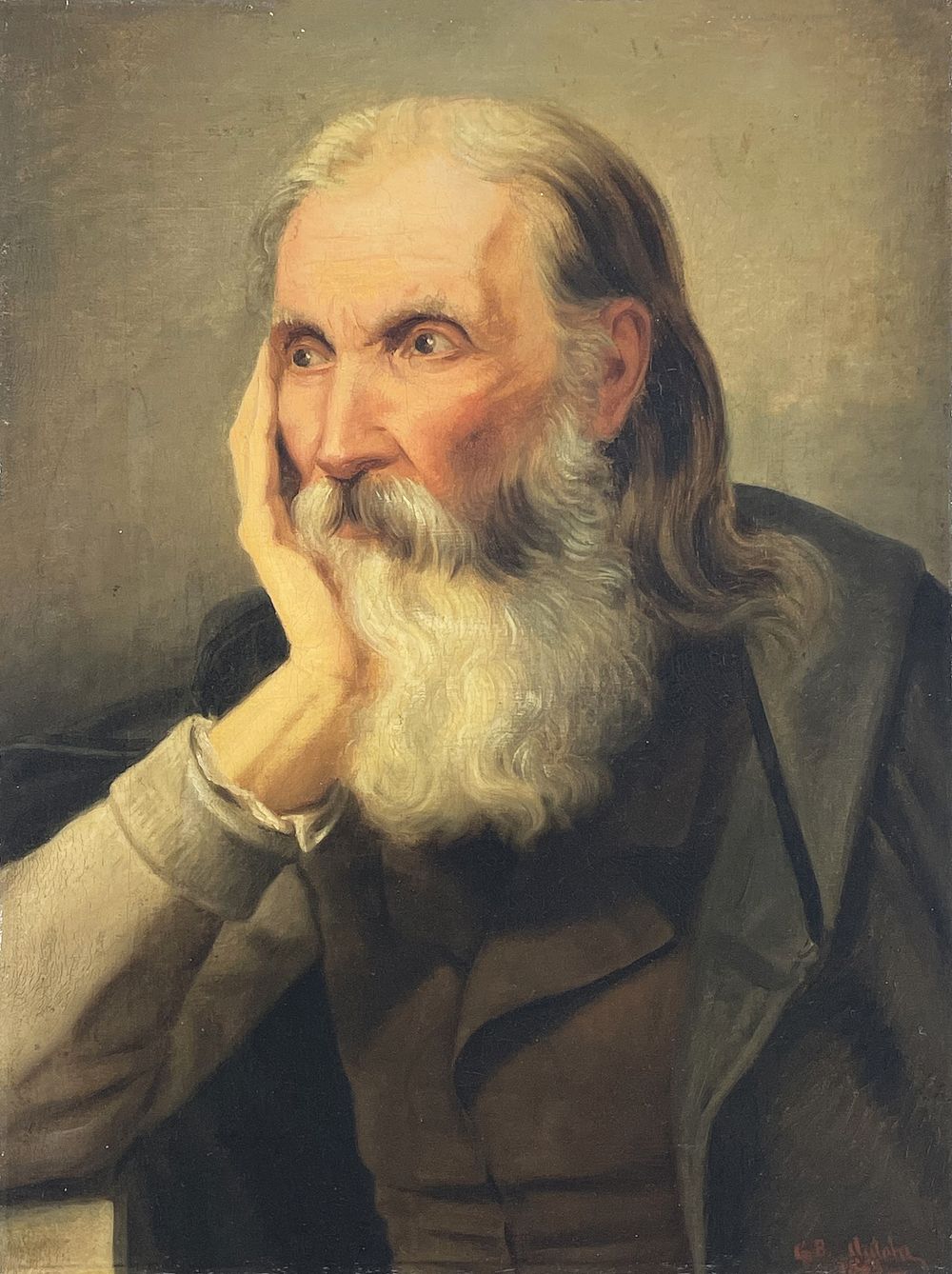 Giovanni Battista Antola (1834 - 1887) 
Ancient and interesting work (Portrait), 1863, oil on 