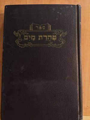 נדיר. ספר טהרת מים על הלכות מקוואות מאת רבי ניסן טלושקין. 
מהדורה שניה מושלמת ומשוכללת 
מצב טוב 