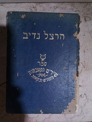 שירים ותשבחות : פזמונים, בקשות, ותשבחות חגי השנה ומועדיה, ולכל מסיבות השמחה... ערך הרצל נדיב. 