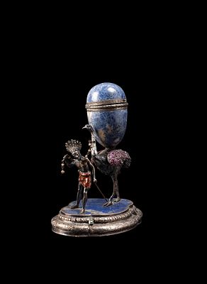 SCULPTURE IN SILVER, ENAMEL, LAPIS LAZULI AND PRECIOUS STONES, Vienna, 19th century. h cm 