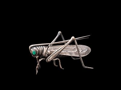 Mario Buccellati SILVER SCULPTURE ,. l cm 10.Realistically modelled in the shape of a locust 