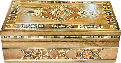 קופסת תכשיטים סורית עבודת דמשק מהממת ביופייה מידות 7*20*11 ס"מ