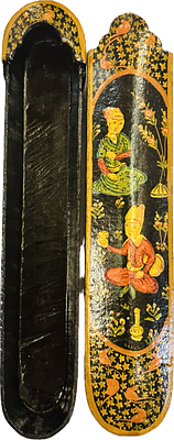 קלמר פרסי מעץ מצויר מסביב