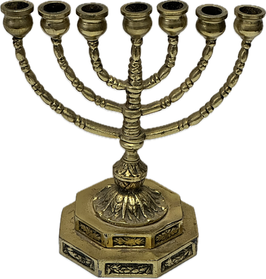 מנורה שבעה קנים בצורת מנורת המקדש עשויה פליז