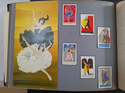 Народные промыслы, артисты, балет, цирк, театр. 3 листа, обклеены с двух сторон. Спичечные 