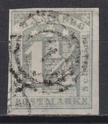 Германия Гамбург. Mi №8c 100€ 1,25Sch Гашение, Заверки
