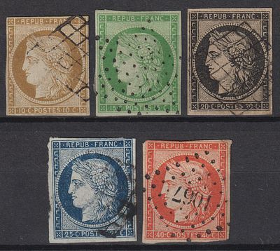 YV 1935€ №1-5. Франция 5 марок Гашение