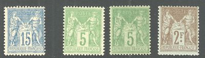 Mi 250€ №83+84(I+II)+85. Франция 1892-1900гг. Состояние:**