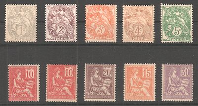 Mi 432€ №86-93+95. Франция 1892-1900гг. Состояние:**