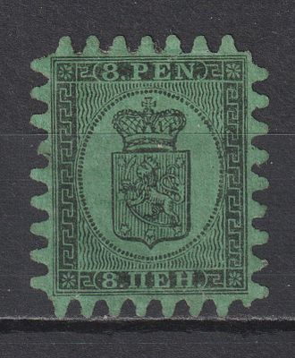 Сол.№6. Перф "C". 8пен Русская Финляндия 1866. Состояние:(*).