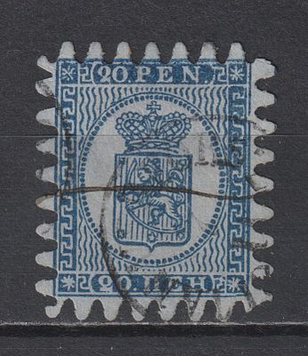 Сол.№8. Перф "C". 20пен Русская Финляндия 1866. Гашение.