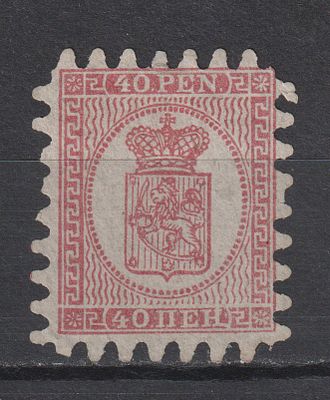 Сол.№9. Перф "C". 40пен Русская Финляндия 1866. Состояние:(*).