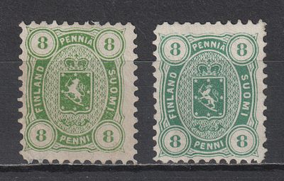 Сол.№17. Оттенки. Перф 11. 8p Русская Финляндия 1875. Состояние:(*).