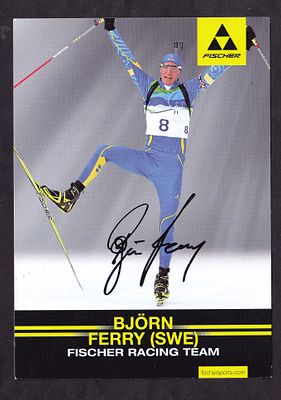 Автограф шведского биатлониста , олимпийского чемпиона 2010г Бьёрна Ферри