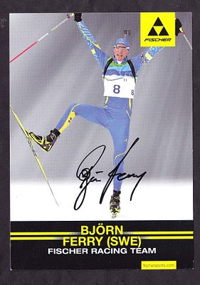 Автограф шведского биатлониста, Олимпийского чемпиона 2010г. Бьёрна Ферри.