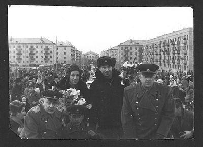 22 марта 1965г. Встреча космонавтов А.Леонова и П.Беляева в Звездограде (Байконур). ОРИГИНАЛ. 