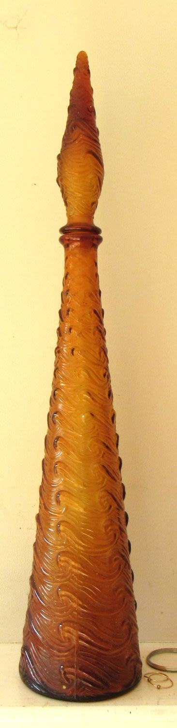 Lot 89: EMPOLI ITALY MCM GENIE BOTTLE WITH STOPPER 22" HIGH.