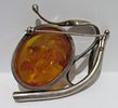 STERLING SILVER AND AMBER BROOCH.Image - 2