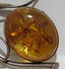 STERLING SILVER AND AMBER BROOCH.Image - 1