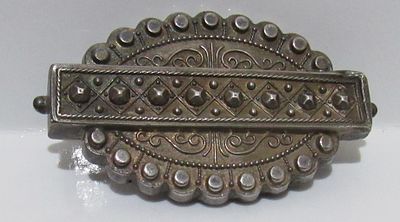 STERLING SILVER EDWARDIAN MOURNING BROOCH.