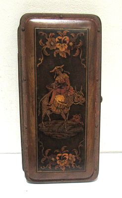 ANTIQUE DUTCH MARQUETRY CIGARETTE CASE.