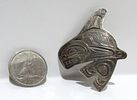 SIGNED STERLING SILVER NORTHWEST COAST HAIDA BROOCH/PENDANT.Image - 1