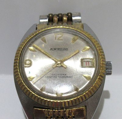 C.1960S MONTRELUXE SWISS MADE DATE AUTOMATIC WATCH. WORKING