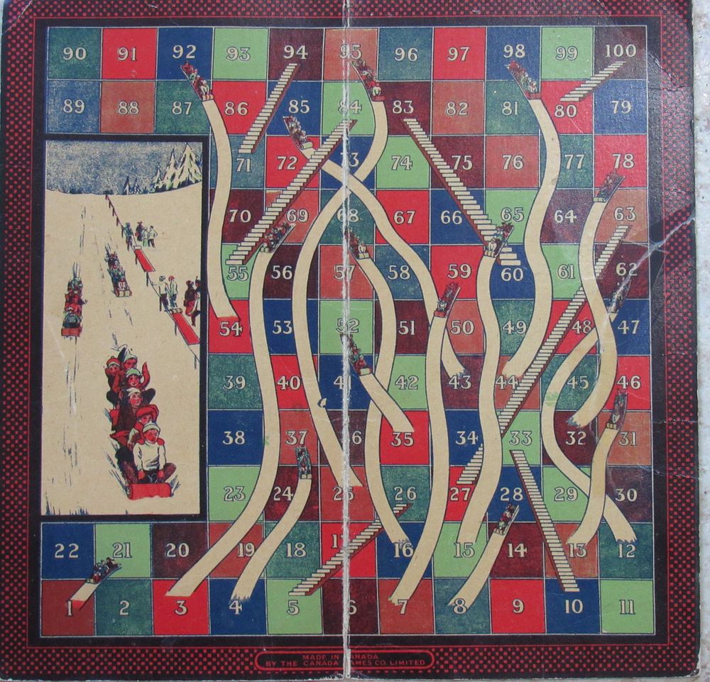 Lot 71: ANTIQUE CANADA GAMES BOARD GAME. GREAT GRAPHICS. CONDITION AS PICTURED.