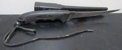 BIN PRICE $10. AMERICAN ANGLER FILET KNIFE WITH ORIGINAL SHEATH.