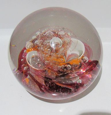 SIGNED SELKIRK GLASS SCOTLAND art glass paperweight