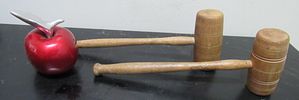 BIN PRICE $10. PR. VINTAGE WOOD GAVELS.Image - 1