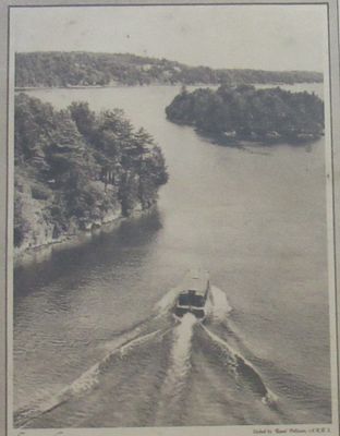 ANTIQUE SUMMER CRUISE THOUSAND ISLANDS GANANOQUE FRAMED PHOTOGRAPH/ETCHING.