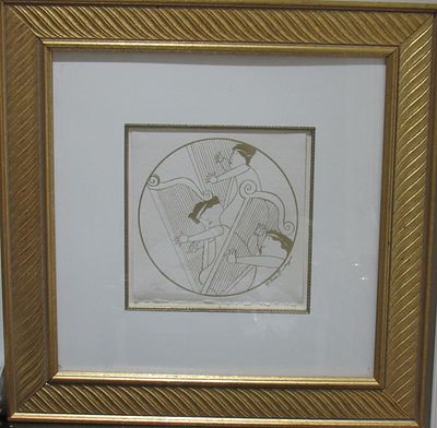 SIGNED GRACIELA RODO BOULANGER LTD.EDITION PRINT FROM THE LES MUSICIENS SERIES.GILT EMBOSSED 