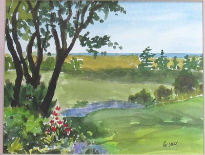 SIGNED ONTARIO LANDSCAPE WATERCOLOR.